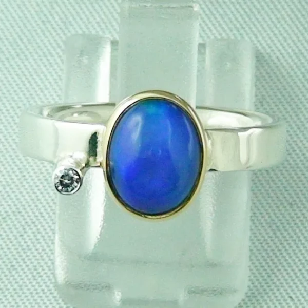 R00232 1 silberring mit welo opal und diamant edlen schmuck sicher online kaufen opusopal