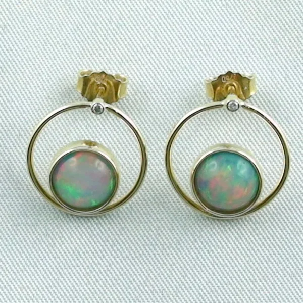 750er 18k gold ohrstecker welo opal diamanten damenohrringe goldohrringe online kaufen A00155 1