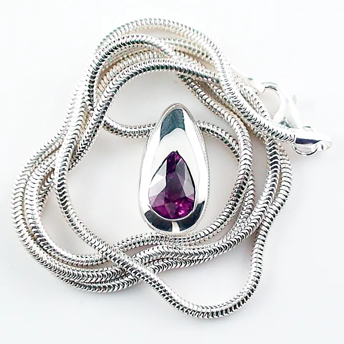 A00459 1 935er silber anhaenger mit amethyst und schlangenkette nur bei der opal schmiede