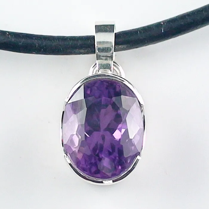 A00512 1 935er silberanhaenger mit top gem amethyst und lederband silberanhaenger sicher online kaufen