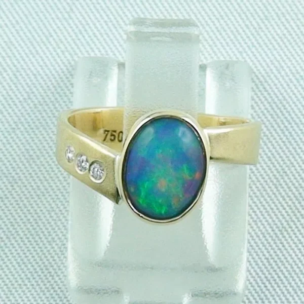 R00228 1 750er goldring mit welo opal und diamanten sicher kaufen bei opusopal