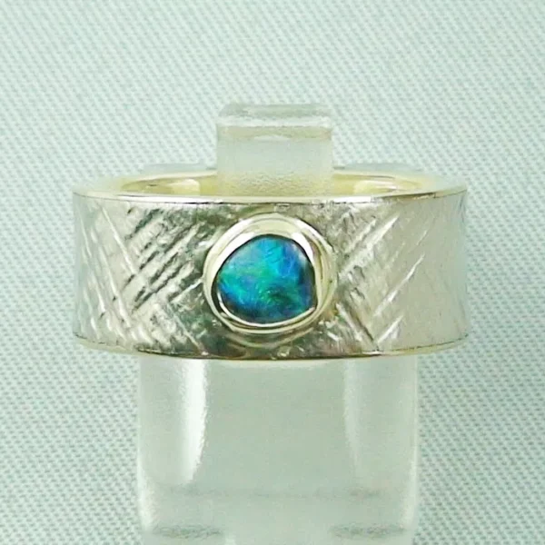 R00273 1 sterling silberring 925 mit black opal 14k gold schmuck sicher online kaufen