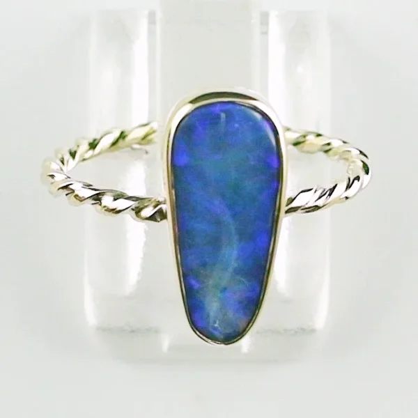 R00361 1 14k goldring mit top gem black crystal opal goldringe sicher online bestellen