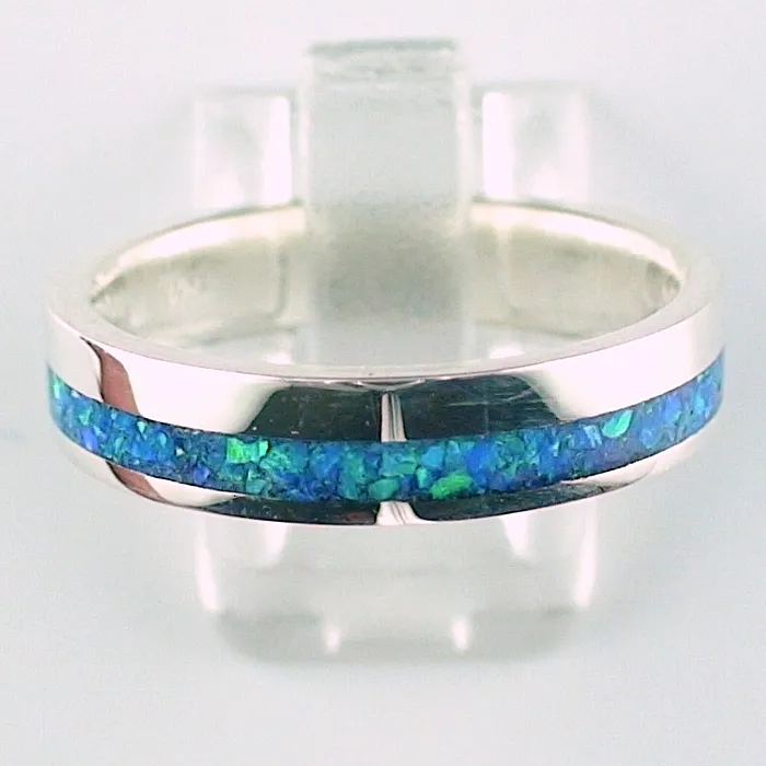 R00373 1 935er silberring mit opal inlay ocean blue silberschmuck online anfertigen lassen