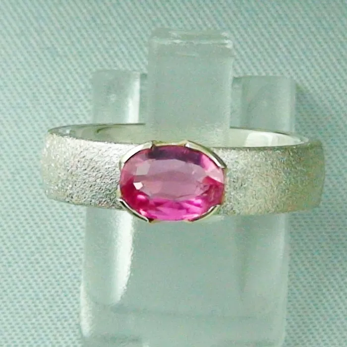 Verlobungsring 935er Sterling Silber mit pinken 1 05 ct Turmalin in 14k Goldfassung online kaufen R00269 1