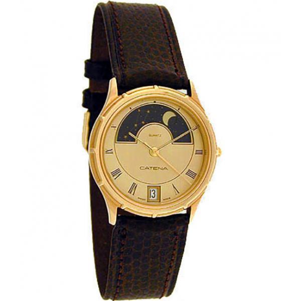 catena lune quartz mondphasenuhr champagne