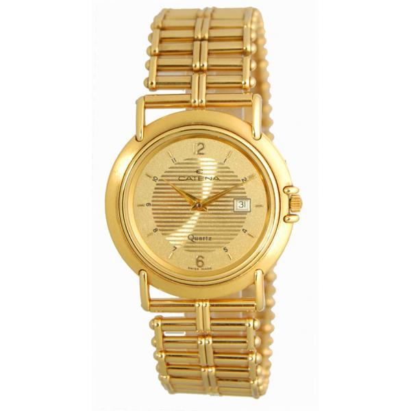 catena othello flatline flache quartz armbanduhr gold