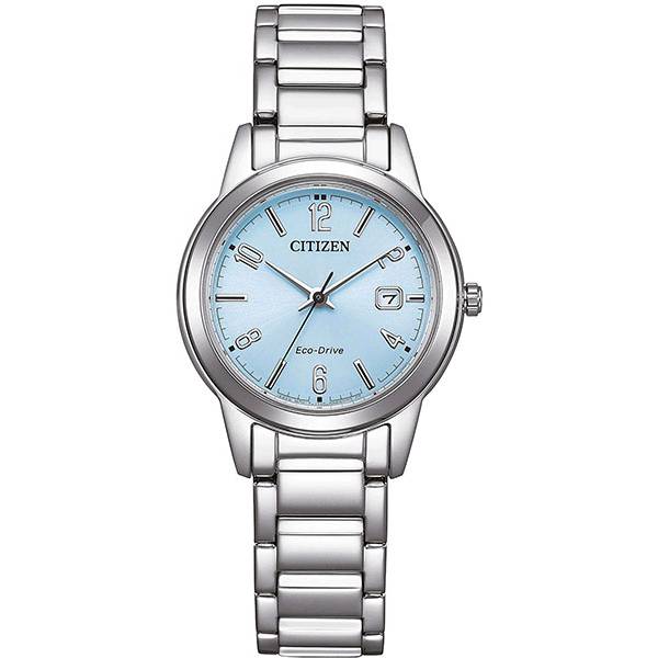 citizen elegant lady eco drive solaruhr stahl hellblau