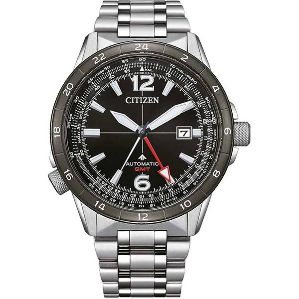 citizen promaster pilot automatik gmt fliegeruhr edelstahl