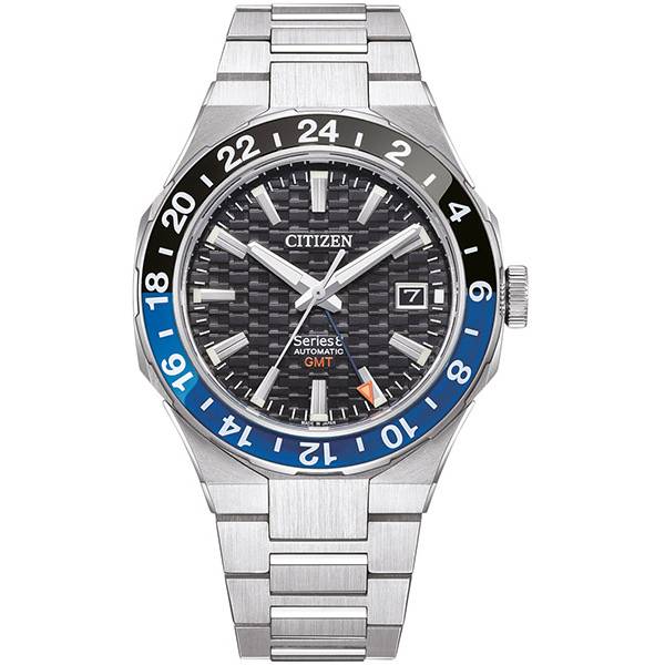 citizen series 8 gmt automatik stahl schwarz blau