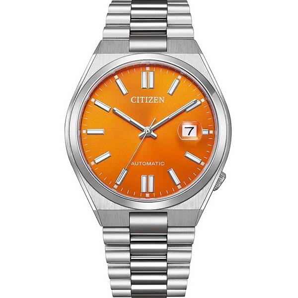 citizen tsuyosa retro automatik uhr stahl orange