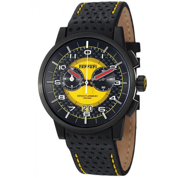 ferrari granturismo chronograph quartzuhr schwarz gelb