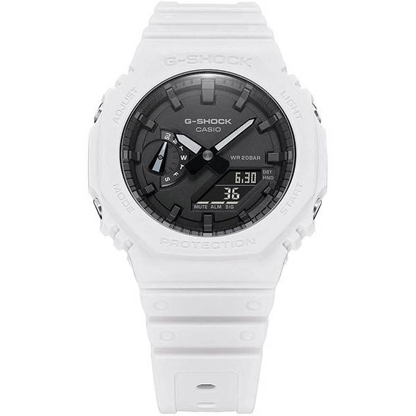 g shock analog digitaluhr casioak carbon core weiss