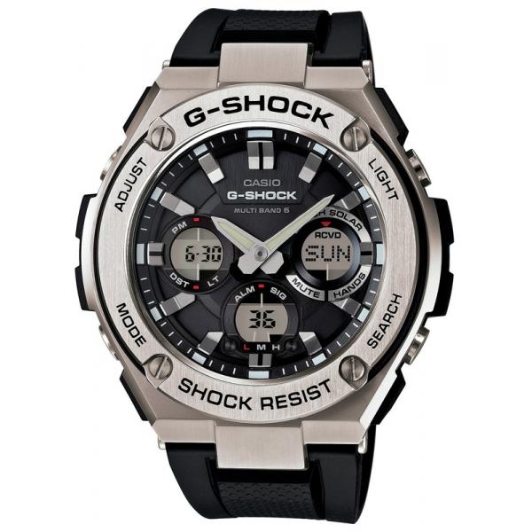 g shock gst steel digi analog lcd funk solaruhr ss schwarz