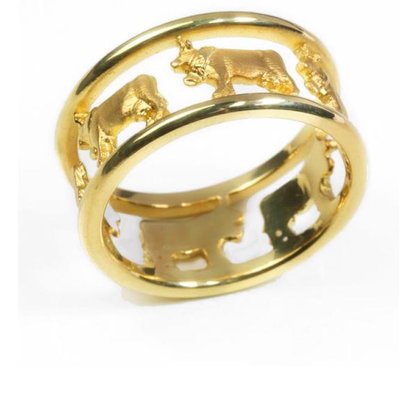 kuh ring jodelgold alpaufzug in gold