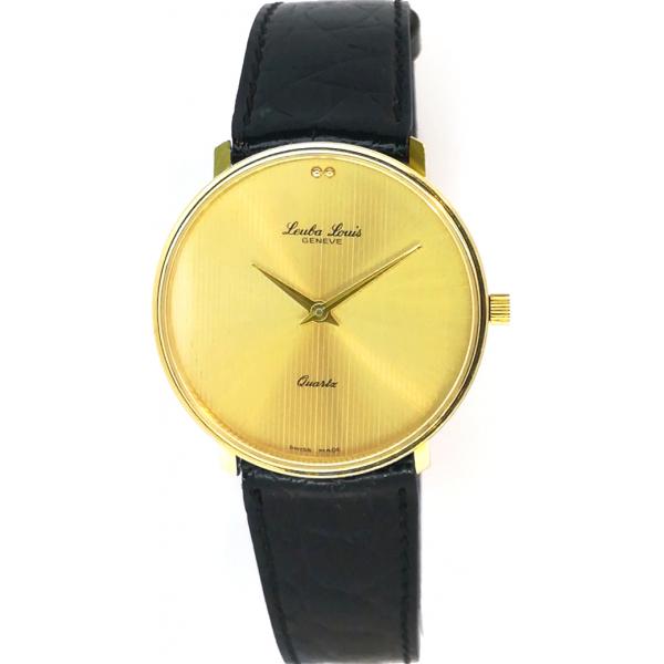 louis leuba golduhr geneve classic mit lederband