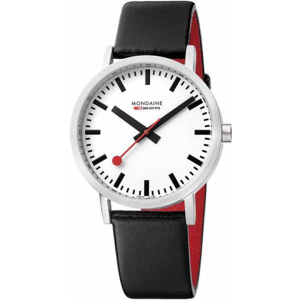 mondaine classic 40 grosse schweizer bahnhofsuhr poliert