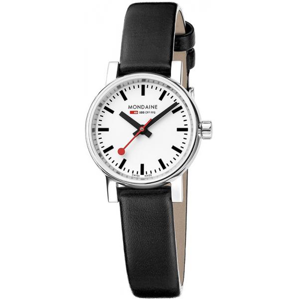 mondaine evo2 26 damen bahnhofsuhr petite saphirglas