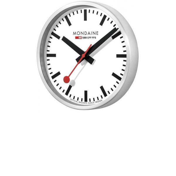 mondaine wall clock sbb bahnhofswanduhr silber weiss