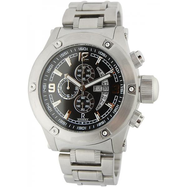 rendex heavy metall xl chronograph tag datum quartzuhr schwarz