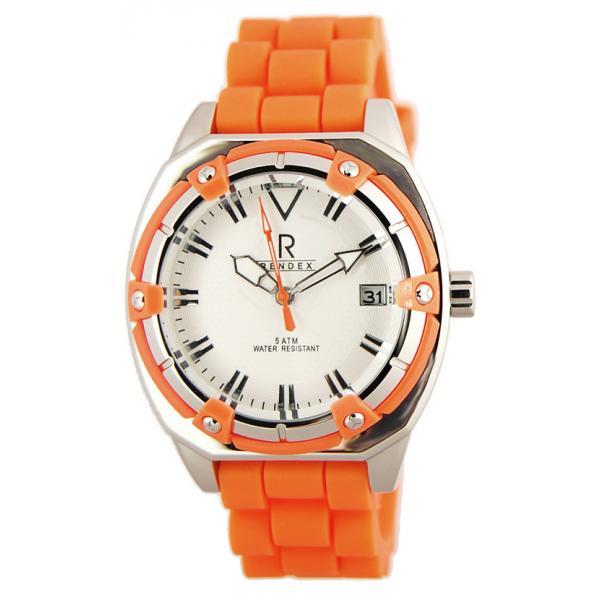 rendex lady fashion sport quartzuhr edelstahl orange