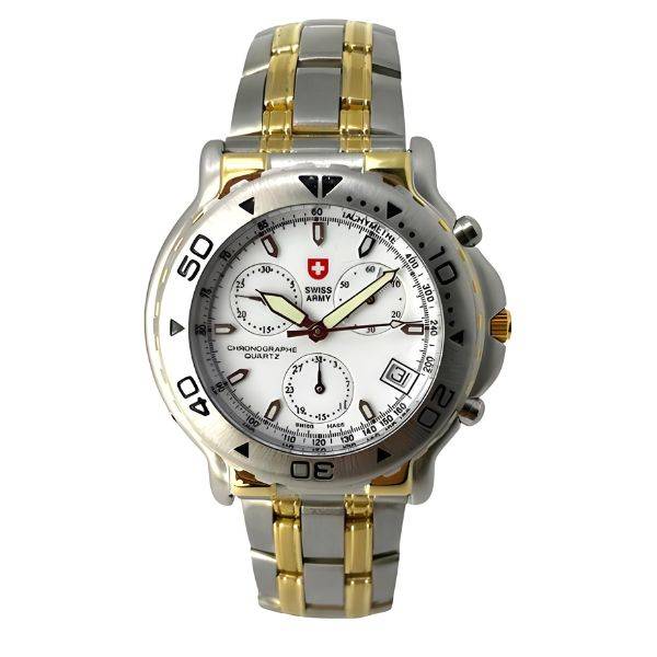 swiss army classic chronograph quartzuhr bicolor weiss