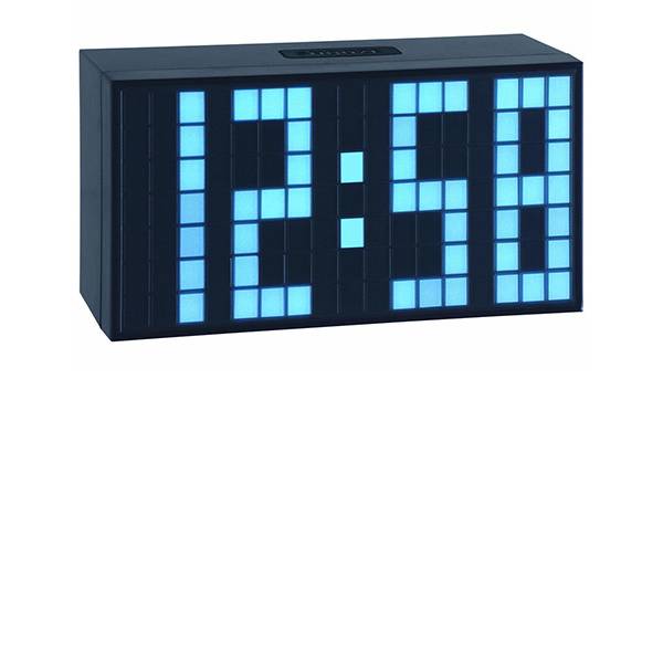 tfa time block led digital wecker tischuhr blau