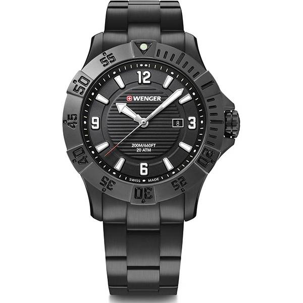 wenger seaforce 43 taucheruhr edelstahl schwarz