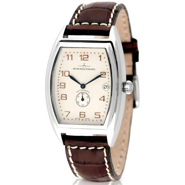 zeno watch basel automatik tonneau retro braun