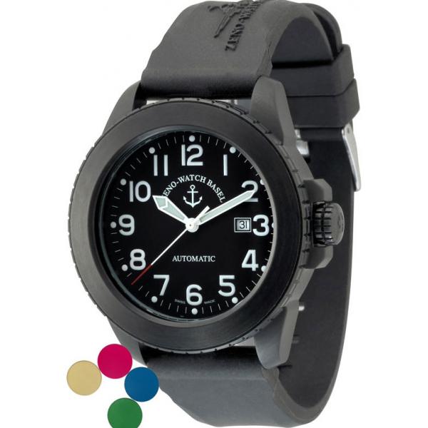 zeno watch basel jumbo automatik set mit bnderglser schwarz