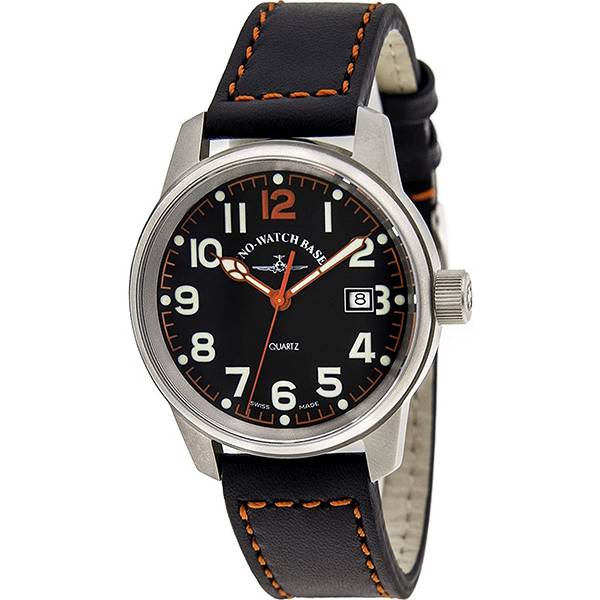 zeno watch basel pilot classic fliegeruhr edelstahl schwarz rot