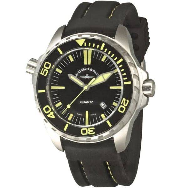 zeno watch basel pro diver ii xl quartz taucheruhr schwarz gelb