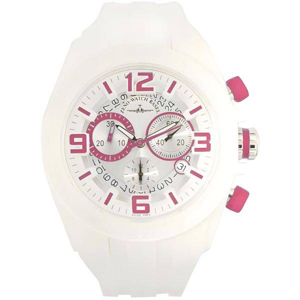 zeno watch basel whity chrono weiss pink