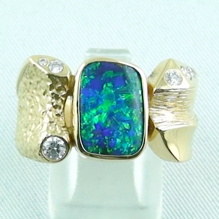 K00021 1 gelbgoldring boulderopal diamanten