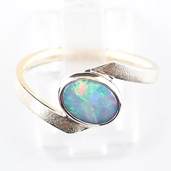 R00381 1 18k gelbgold ring mit white opal goldringe sicher online bestellen