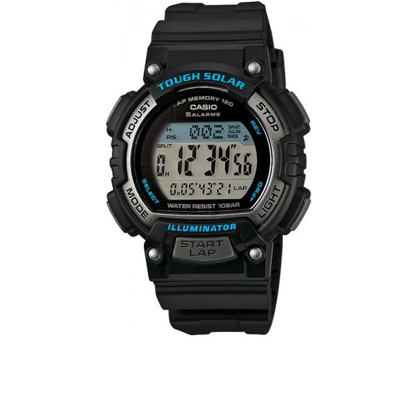 casio solar lcd illuminator sportuhr klein schwarz blau