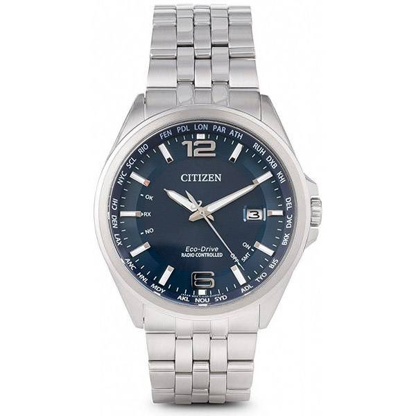 citizen global weltzeit eco drive solar funkuhr stahl blau