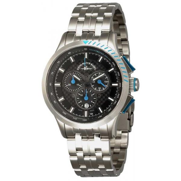 zeno watch basel h3 fashion chrono lumi quartzuhr blau