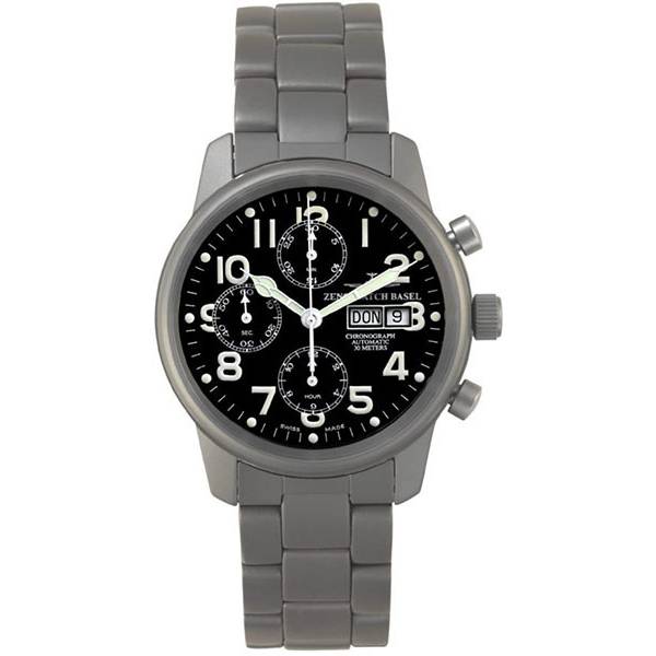 zeno watch basel pilot classic automatik fliegeruhr chronograph titan