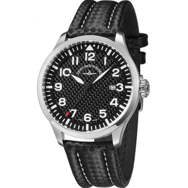 zeno watch basel pilot navigator quartz fliegeruhr carbon