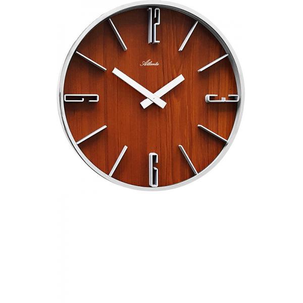 atlanta wood design silent quartz wanduhr nussbaumoptik