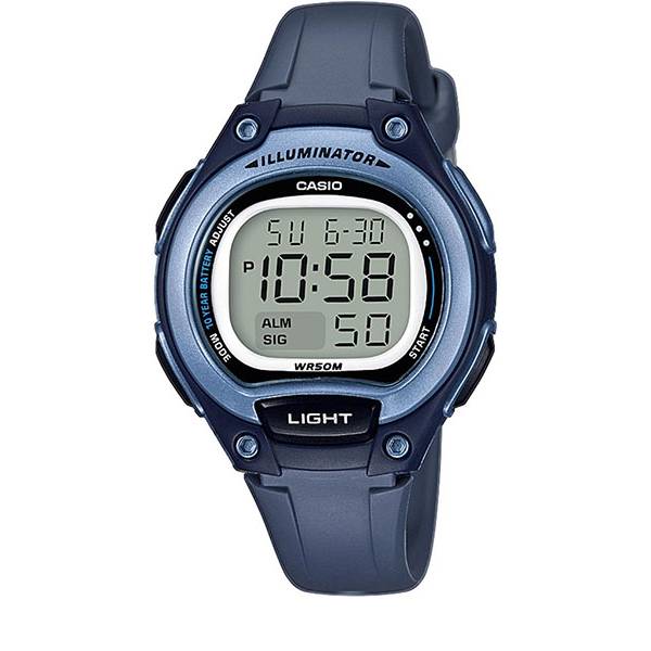 casio lcd illuminator sportuhr klein blau