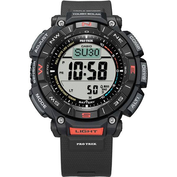 casio pro trek solaruhr alti baro thermo kompass schwarz