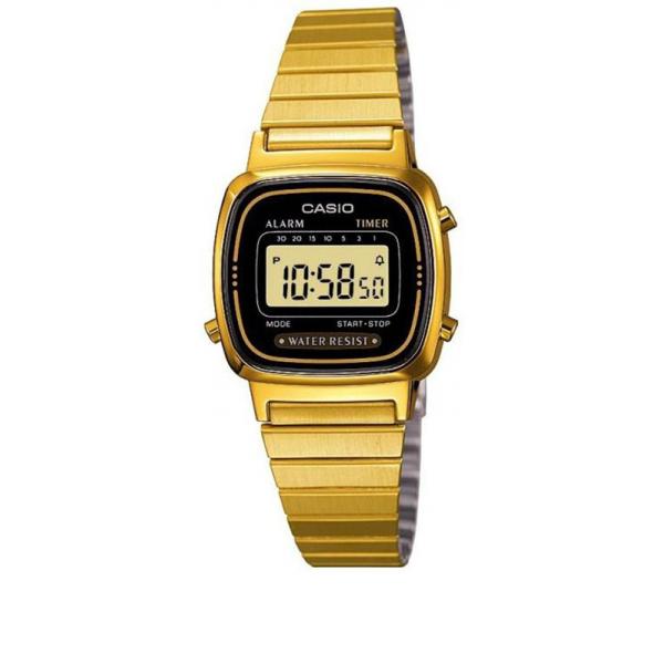 casio vintage lcd digitaluhr wega lady gold schwarz