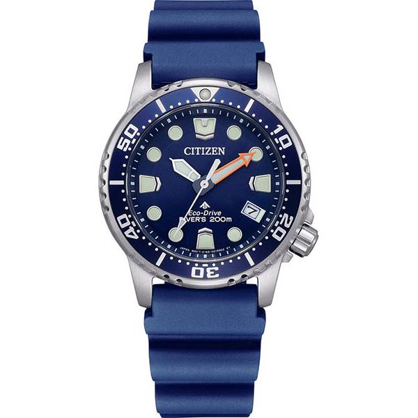 citizen damen taucheruhr promaster diver 36 eco drive solar blau