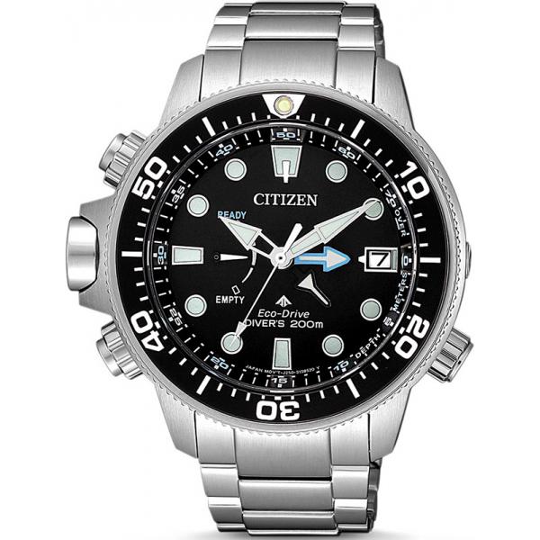 citizen promaster aqualand marine eco drive taucheruhr tiefenmesser stahl