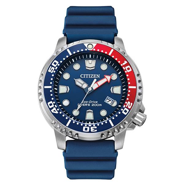 citizen promaster eco drive diver solar taucheruhr blau rot