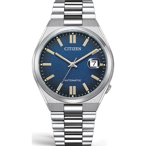 citizen tsuyosa retro automatik uhr stahl dunkelblau