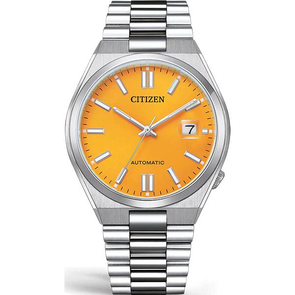 citizen tsuyosa retro automatik uhr stahl gelb