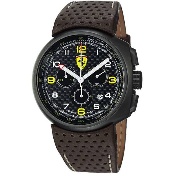 ferrari fast lap chronograph quartzuhr schwarz braun